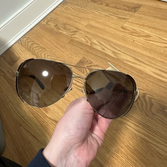 Michael Kors Aviators Gold Tinted Polarized Sunglasses - Picture 8 of 8